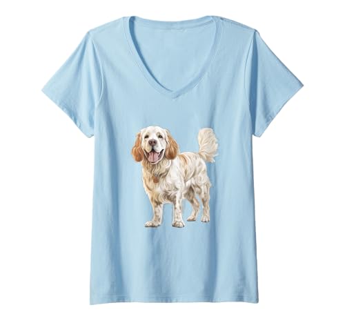 Damen Liebevoller CockerSpaniel-Hundeliebhaber, Design T-Shirt mit V-Ausschnitt Damen Liebevoller CockerSpaniel-Hundeliebhaber, Design T-Shirt mit V-Ausschnitt von Pawsome Creations