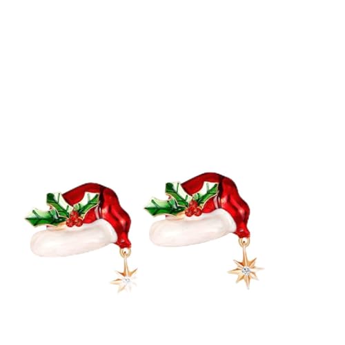 2 x Weihnachtsbrosche mit glänzendem Hut-Design für Damen von PawwJoy