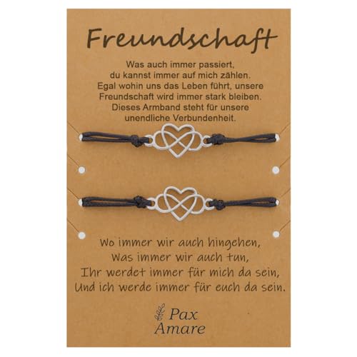 Pax Amare Freundschaftsarmbänder für 2 mit Herz im Unendlichkeitssymbol - BFF Armband für Mädchen & Damen Pax Amare Freundschaftsarmbänder für 2 mit Herz im Unendlichkeitssymbol - BFF Armband für Mädchen & Damen von Pax Amare