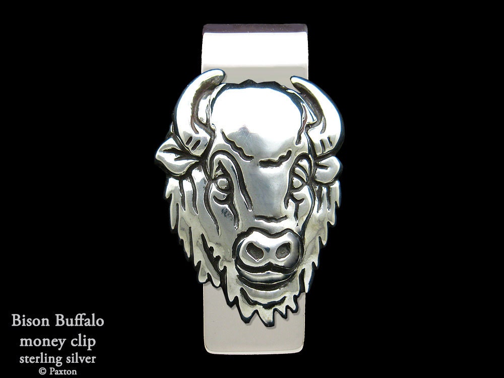 Bison Buffalo Geldscheinklammer Sterling Silber von PaxtonJewelry