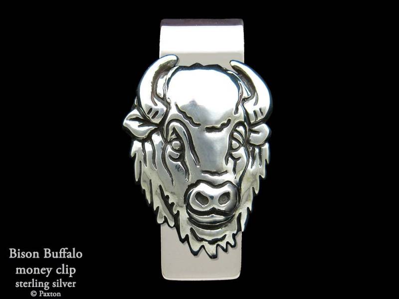 Bison Buffalo Geldscheinklammer Sterling Silber von PaxtonJewelry
