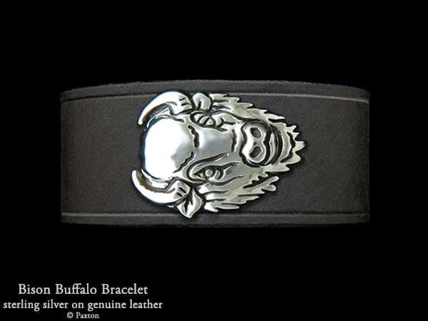 Büffelkopf Lederarmband Silber Bisonkopf An von PaxtonJewelry