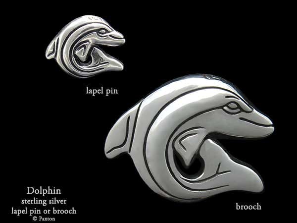 Delphin Anstecknadel Oder Brosche Sterling Silber von PaxtonJewelry