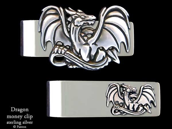 Drachen Geldspange Sterling Silber von PaxtonJewelry