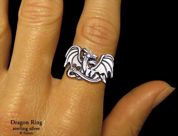 Drachen Ring Sterling Silber Fantasy von PaxtonJewelry