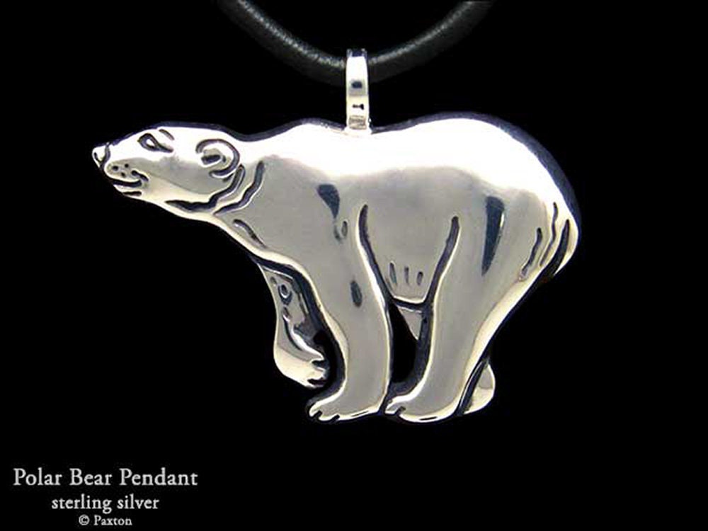 Eisbär-Anhänger-Halsketten-sterlingsilber von PaxtonJewelry