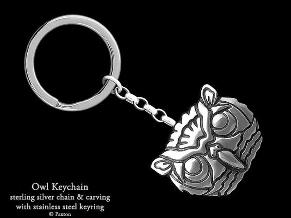 Eule Schlüsselanhänger Sterling Silber von PaxtonJewelry