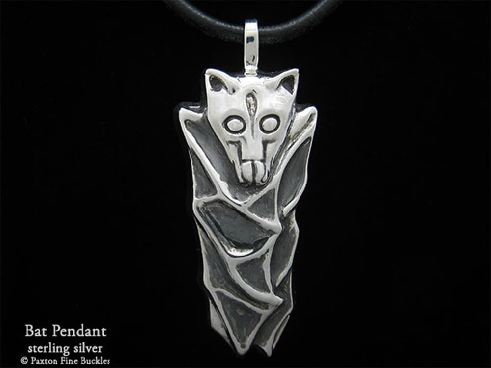 Fledermaus Anhänger Halskette Sterling Silber von PaxtonJewelry