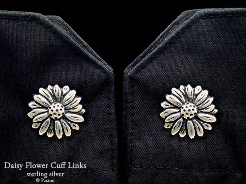 Gänseblümchen Manschettenknöpfe Sterling Silber von PaxtonJewelry