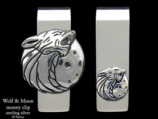 Howling Wolf Geldspange Sterling Silber von PaxtonJewelry