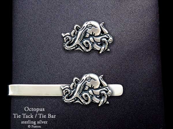 Krake Krawattennadel Oder Octopus Sterling Silber von PaxtonJewelry