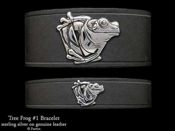 Laubfrosch #1 Lederarmband Sterling Silber An von PaxtonJewelry