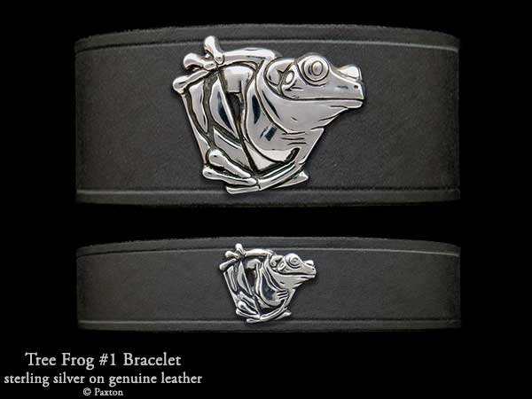 Laubfrosch #1 Lederarmband Sterling Silber An von PaxtonJewelry