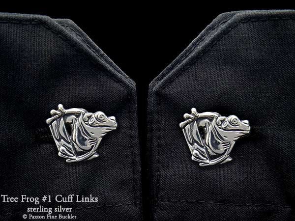 Laubfrosch 1 Manschettenknöpfe Sterling Silber von PaxtonJewelry