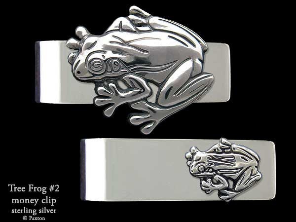 Laubfrosch 2 Geldscheinklammer Sterling Silber von PaxtonJewelry