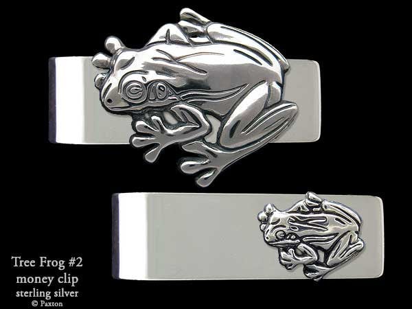 Laubfrosch 2 Geldscheinklammer Sterling Silber von PaxtonJewelry