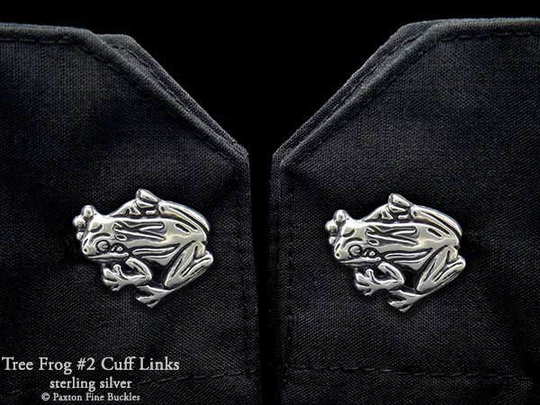 Laubfrosch 2 Manschettenknöpfe Sterling Silber von PaxtonJewelry