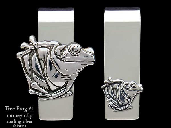 Laubfrosch Geldklammer Sterling Silber von PaxtonJewelry