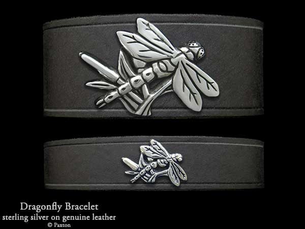 Libelle Lederarmband Sterling Silber Auf Libelle Lederarmband Sterling Silber Auf von PaxtonJewelry