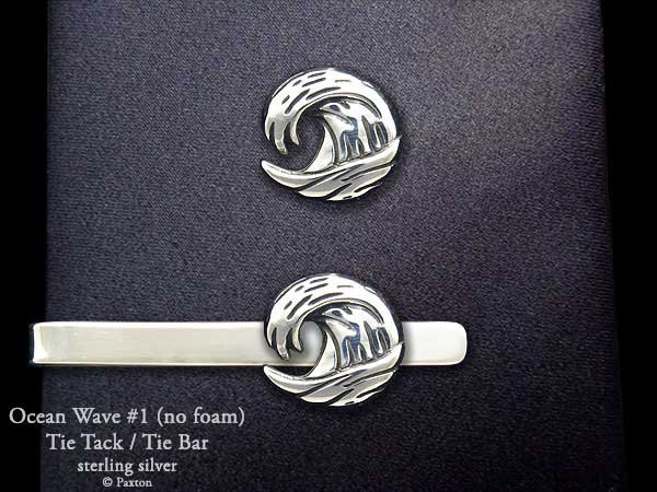 Ocean Wave Krawattennadel Oder Krawattenklammer Sterling Silber von PaxtonJewelry