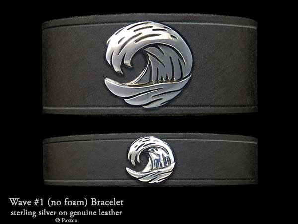 Ocean Wave Lederarmband Sterling Silber Meereswelle Auf von PaxtonJewelry