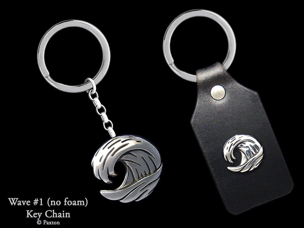 Meereswelle Keychain/Schlüsselanhänger Alle Sterling Silber Oder Welle Auf Echtleder Meereswelle Keychain/Schlüsselanhänger Alle Sterling Silber Oder Welle Auf Echtleder von PaxtonJewelry