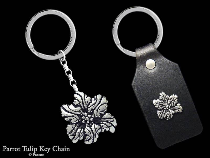Papageientulpe Blumen Schlüsselanhänger/Aus Echtem Leder von PaxtonJewelry