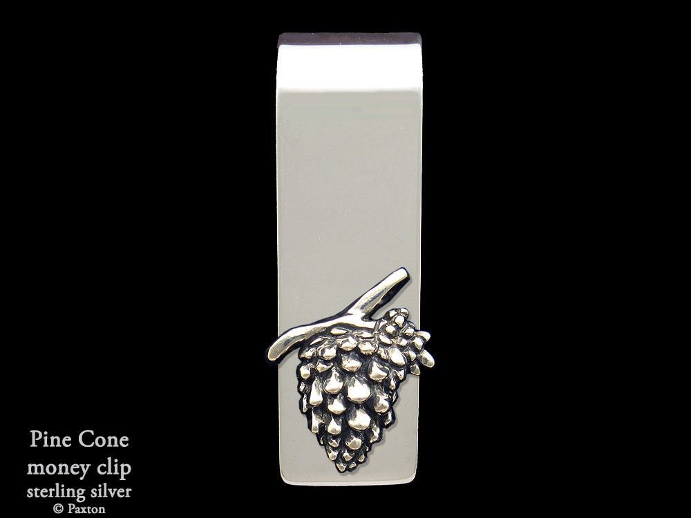 Pine Cone Geldscheinklammer Sterling Silber von PaxtonJewelry