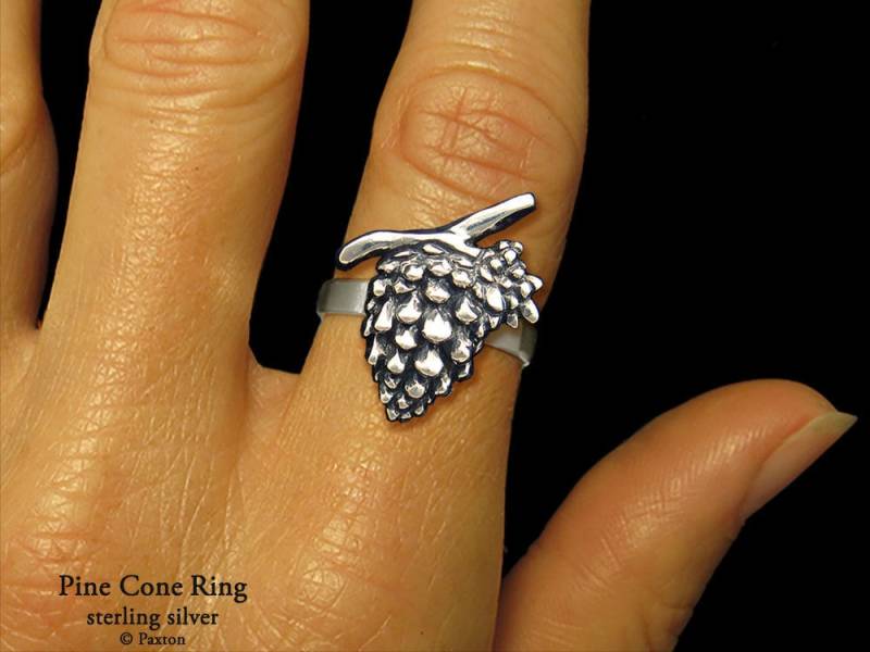 Pine Cone Ring Sterling Silber Tannenzapfen von PaxtonJewelry