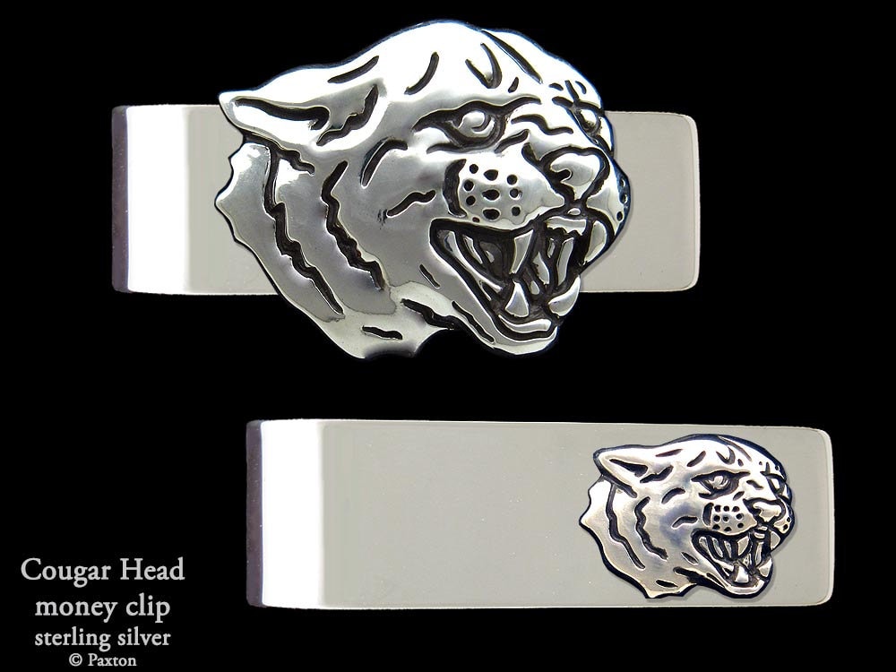 Puma Kopf Geldscheinklammer Sterling Silber von PaxtonJewelry