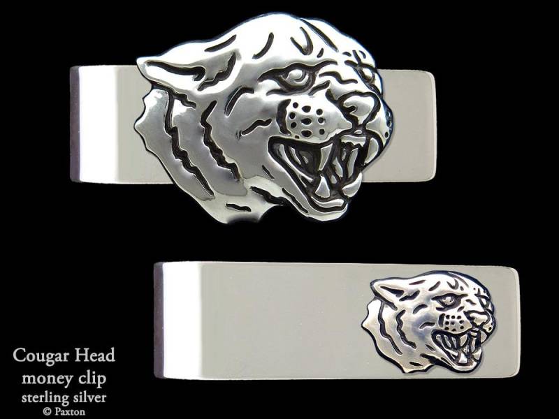 Puma Kopf Geldscheinklammer Sterling Silber von PaxtonJewelry
