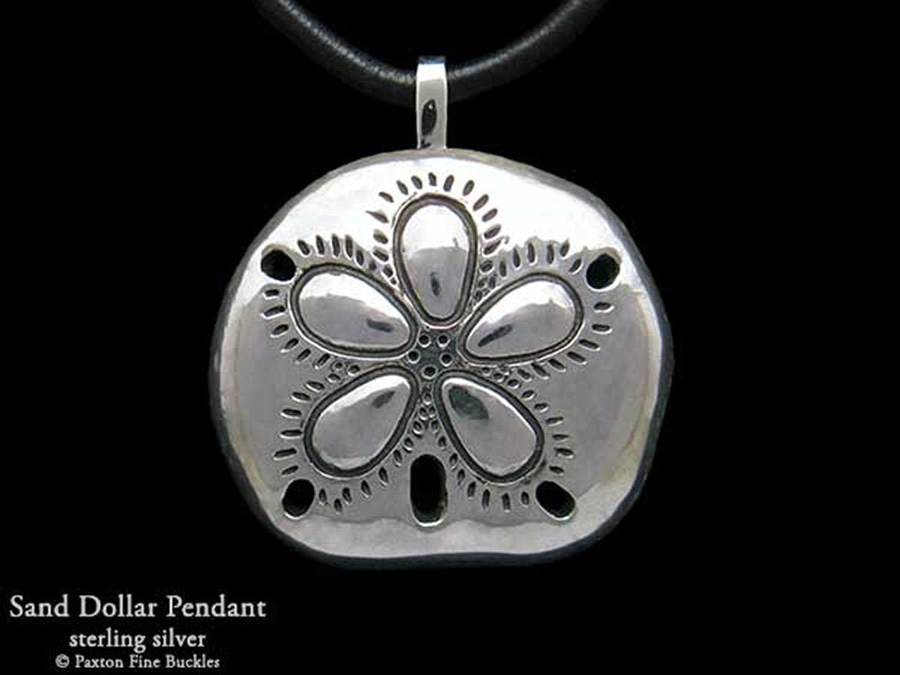 Sanddollar Anhänger Halskette Sterling Silber von PaxtonJewelry