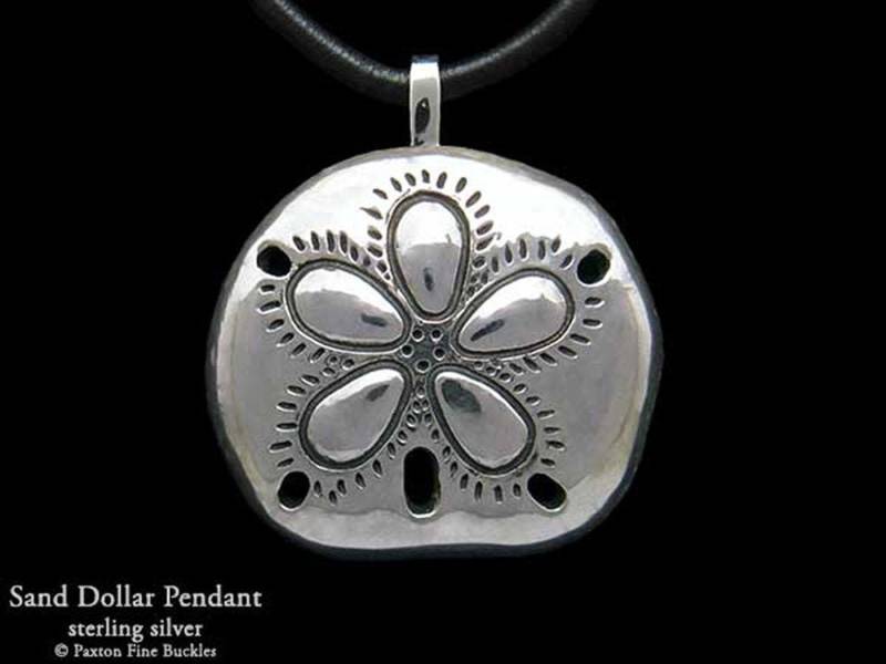 Sanddollar Anhänger Halskette Sterling Silber von PaxtonJewelry