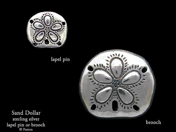 Sanddollar Anstecknadel Oder Brosche Sterling Silber von PaxtonJewelry