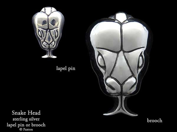 Schlangenkopf Anstecknadel Oder Brosche Sterling Silber von PaxtonJewelry