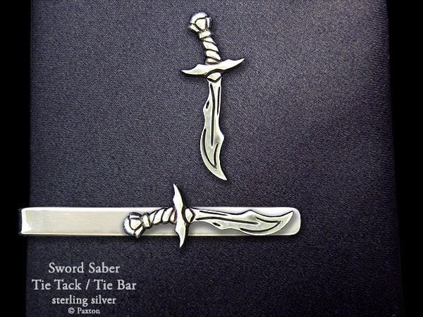 Schwert Krawattennadel Oder Säbel Krawattenklammer Sterling Silber Schwert Krawattennadel Oder Säbel Krawattenklammer Sterling Silber von PaxtonJewelry