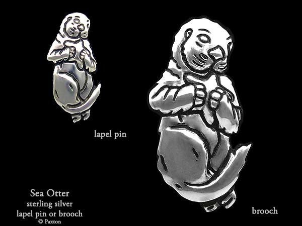 Seeotter Anstecknadel Oder Brosche Sterling Silber von PaxtonJewelry