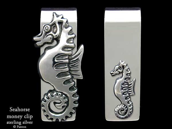 Seepferd Geldspange Sterling Silber von PaxtonJewelry