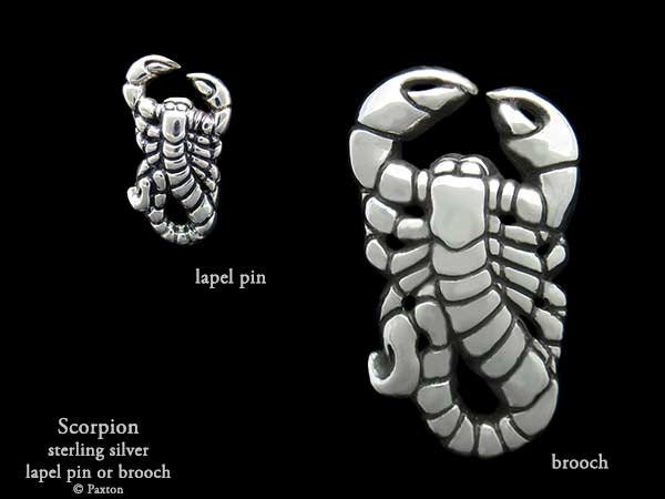 Skorpion Anstecknadel Oder Brosche Sterling Silber von PaxtonJewelry