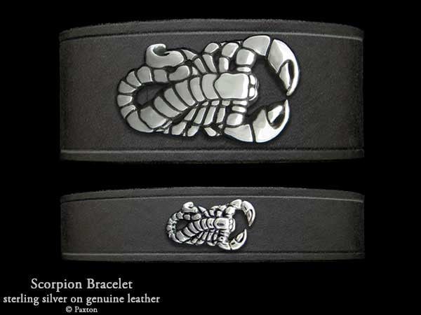 Skorpion Lederarmband Sterling Silber Am von PaxtonJewelry