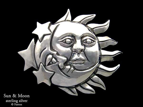 Sonne & Mond Gürtelschnalle Sterling Silber von PaxtonJewelry