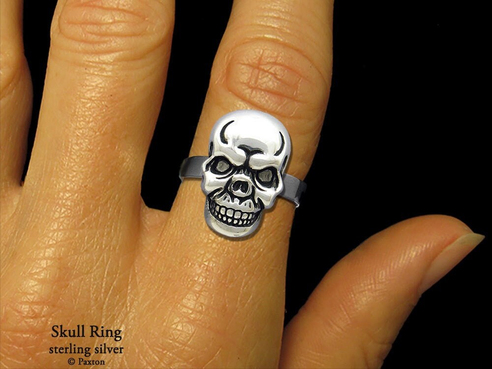 Totenkopf Ring Sterling Silber von PaxtonJewelry