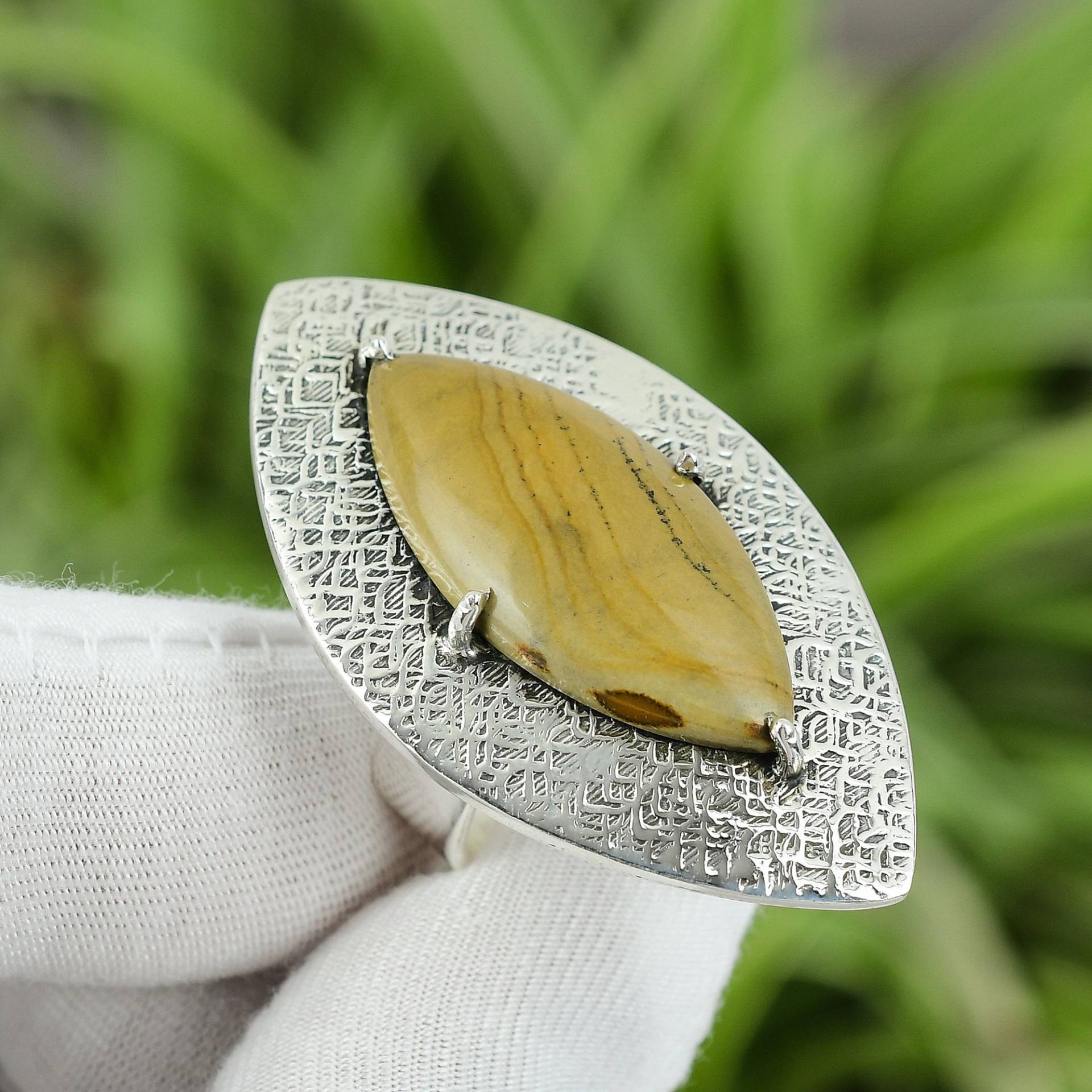 Bild Jaspis Ring 925 Sterling Silber Größe 7, 25 Geburtsstein Designer Schmuck Sehr Hübscher Edelstein Handarbeit Frauen von PayalCreations