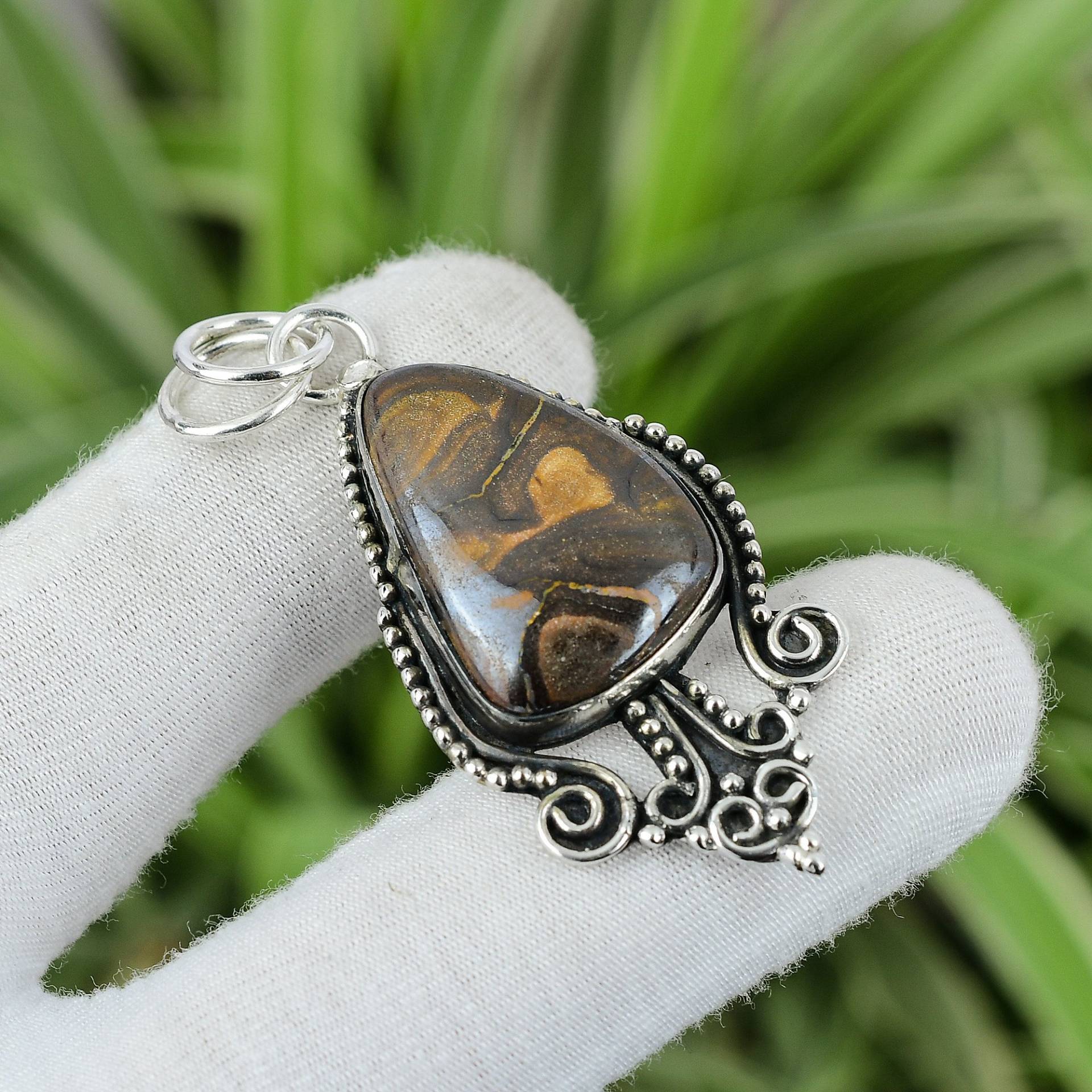 Boulder Opal Anhänger 925 Sterling Silber Sehr Hübscher Edelstein Handarbeit Designer Schmuck Geburtsstein Jahrestag Geschenk von PayalCreations