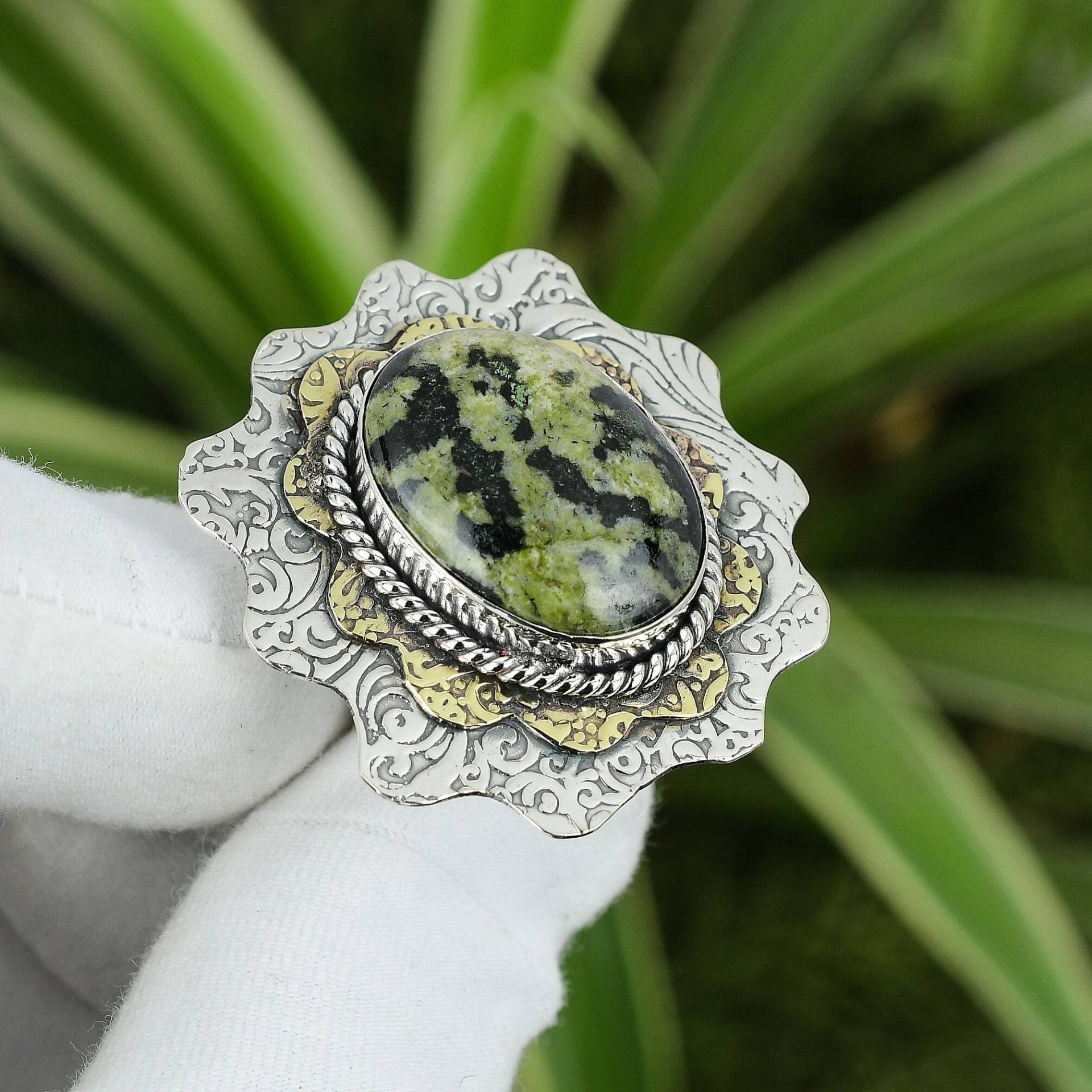 Gogunjula Ring 925 Sterling Silber Verstellbarer 18K Vergoldet Natürlicher Edelstein Handgefertigt Boho Neuestes Design Schmuck von PayalCreations