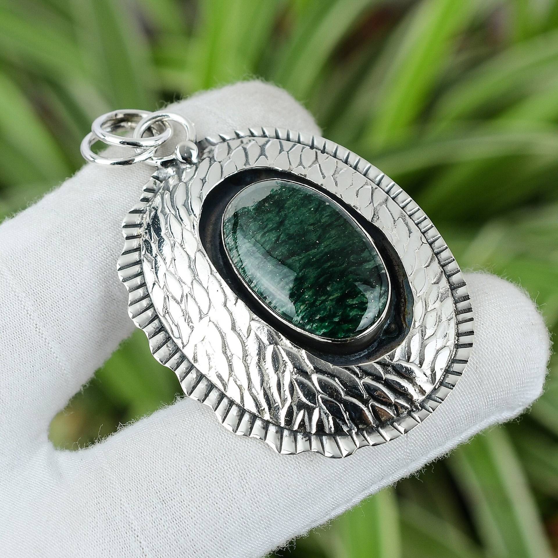 Grüner Aventurin Anhänger 925 Sterling Silber Natur Edelstein Handgemacht Frauen Schmuck Jahrestag Geschenk Besondere Anlass von PayalCreations