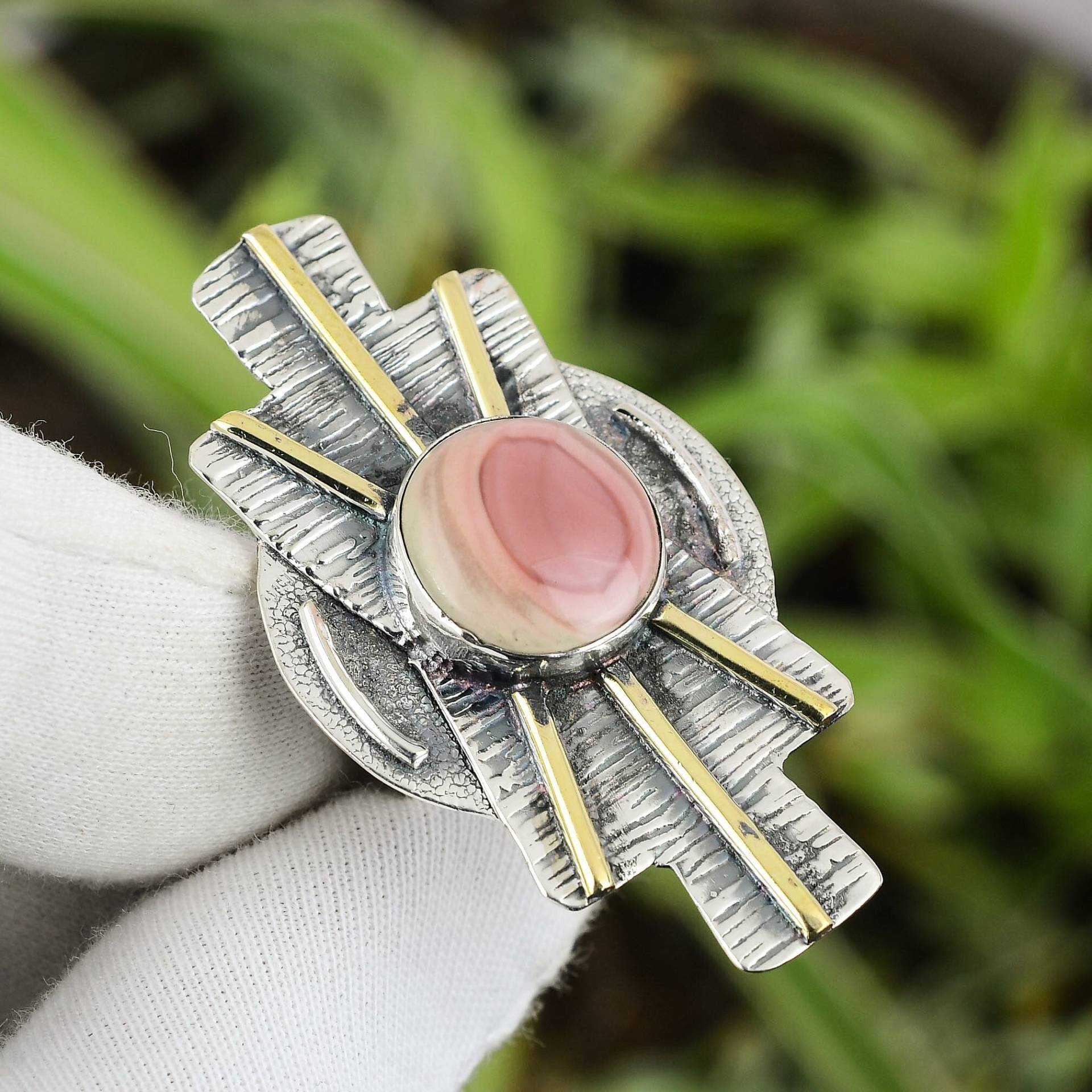 Imperial Jaspis Ring 925 Sterling Silber Größe 6.75 18K Vergoldet Echter Edelstein Handgefertigt Frauen Verlobungsgeschenk von PayalCreations