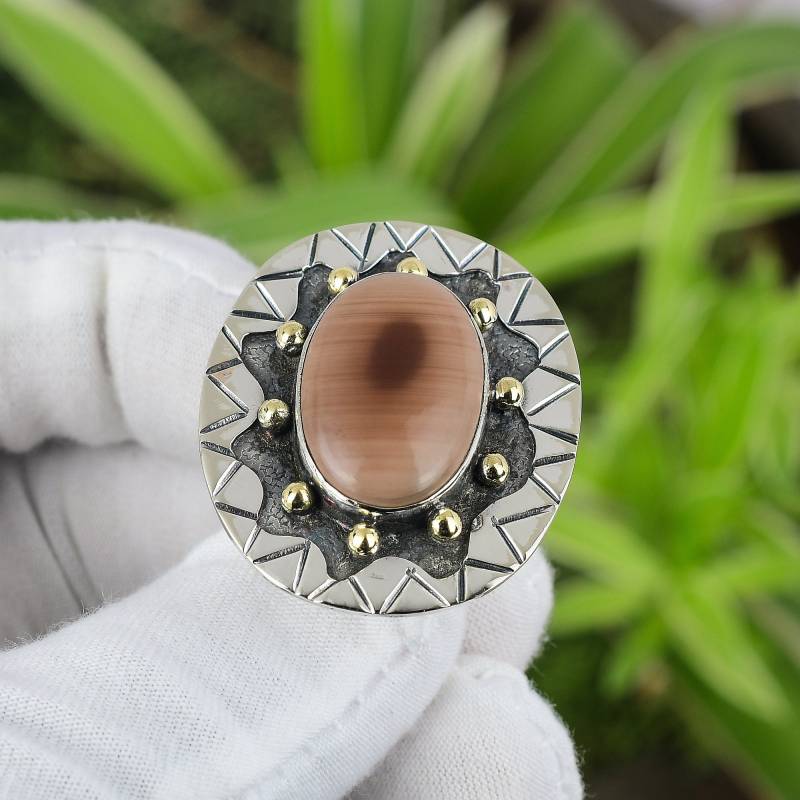 Imperial Jaspis Ring 925 Sterling Silber Größe 7.75 18K Vergoldet Edelstein Handgemacht Frauen Hochzeit Schmuck Geschenk von PayalCreations