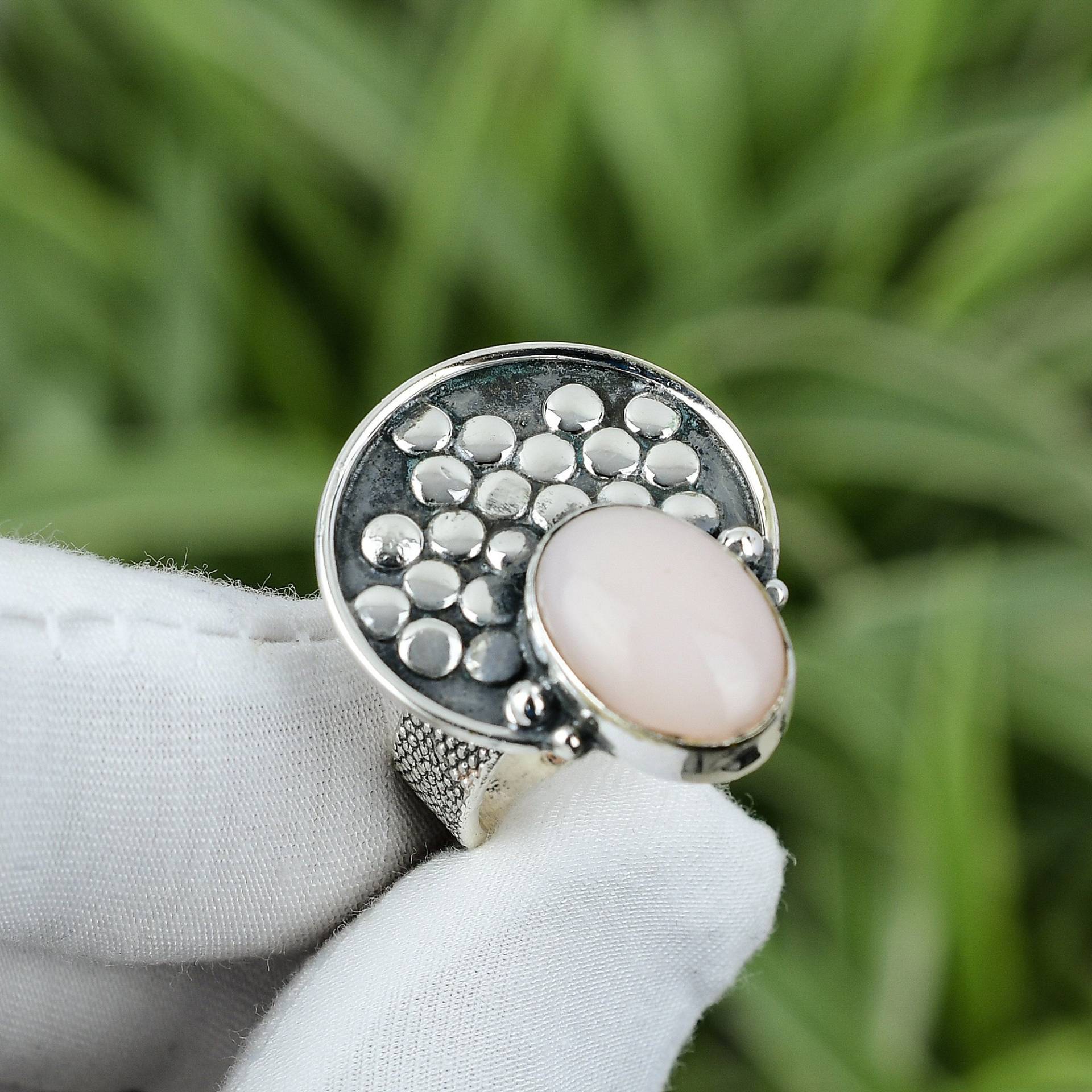 Pink Opal Ring 925 Sterling Silber Größe 7 Sehr Hübscher Edelstein Geschenk Für Braut Handgefertigter Premium Schmuck Frauen von PayalCreations