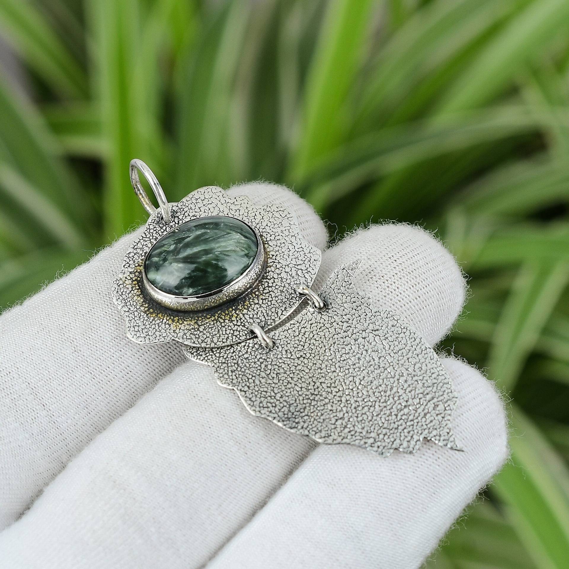 Seraphinit Anhänger 925 Sterling Silber Schmuck Edelstein Braut Geschenk Bestes Für Mama von PayalCreations